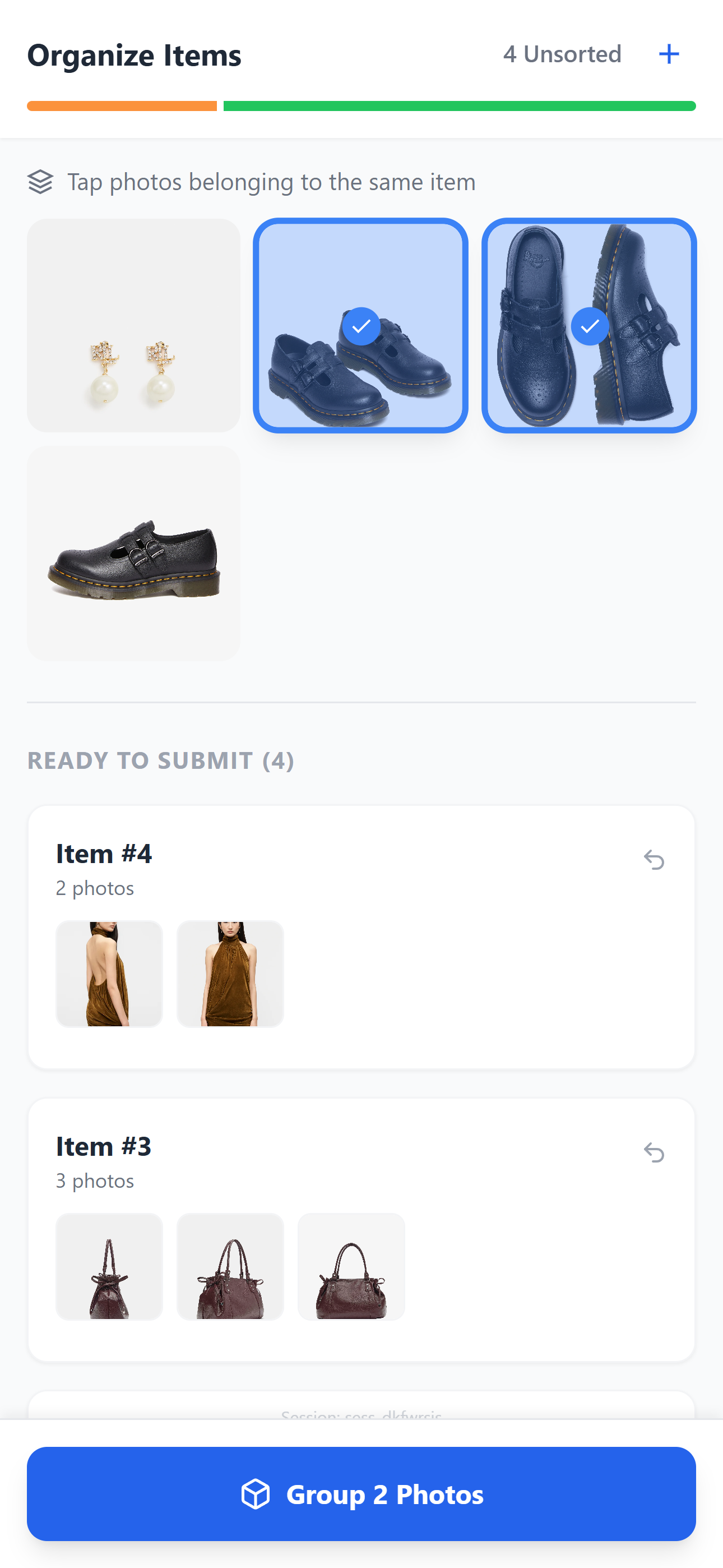 Preview of bulk mobile uploads