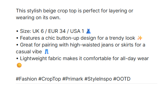 New structured description format